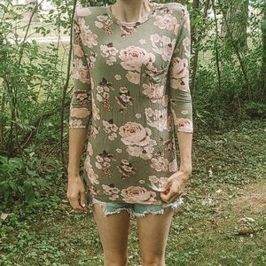 Floral 3/4 Sleeve Top